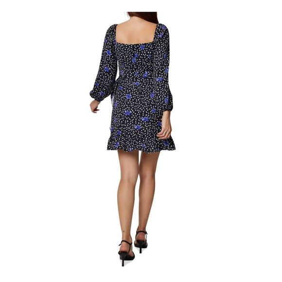 BCBGENERATION Womens Black Self Tie Waist Balloon Sleeve Mini Dress 2 - Picture 2 of 2